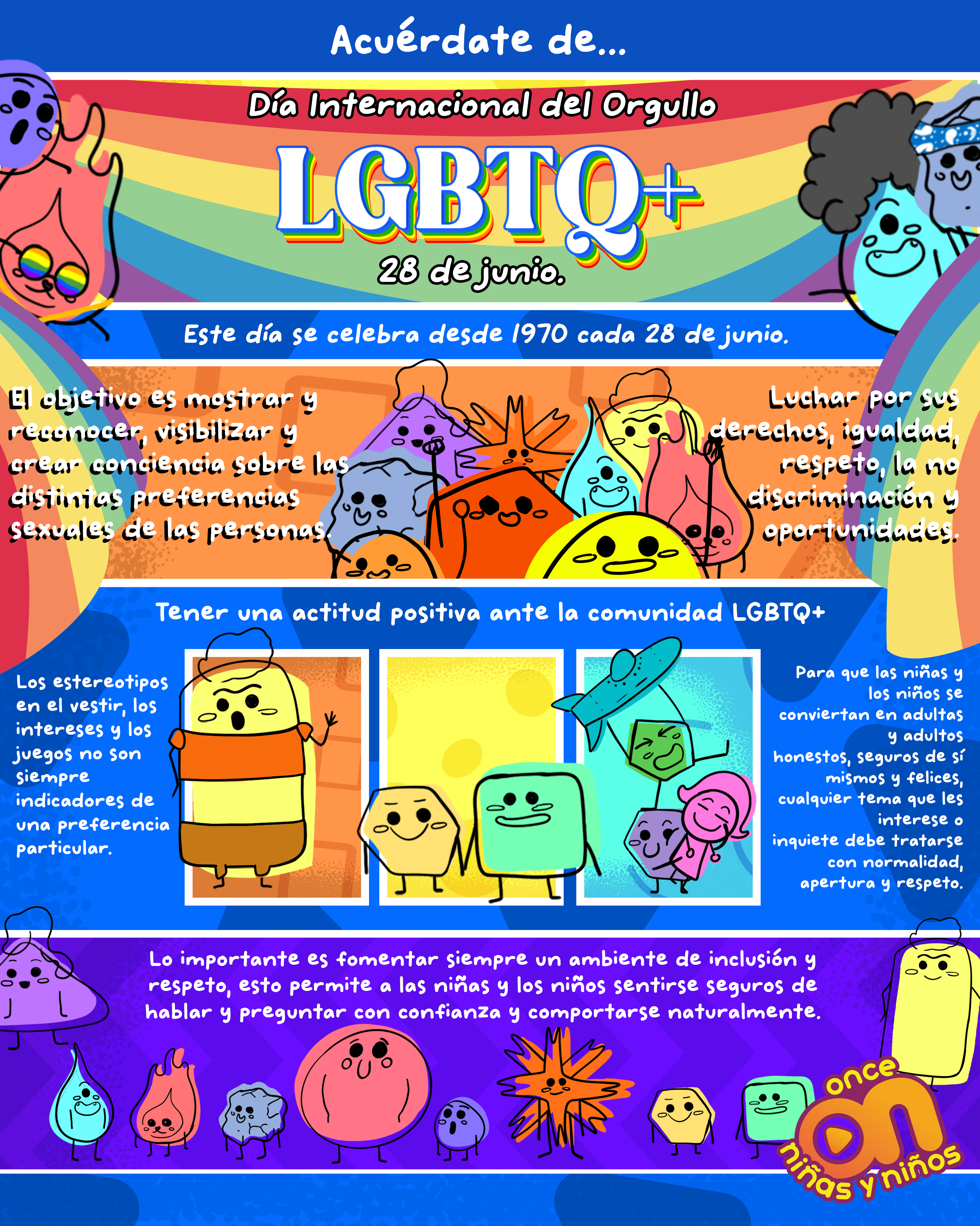 Acuérdate de...
Día Internacional del Orgullo LGBTQ+
28 de junio 
Once Niñas y Niños 